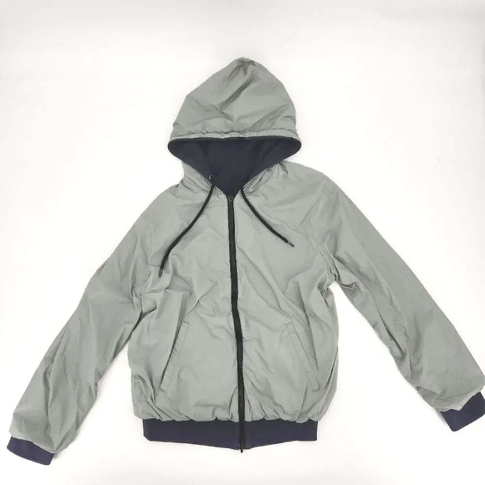 Armani Jeans Mens Size Medium Reversible Hooded Slim Fit Jacket Outdoors Norm